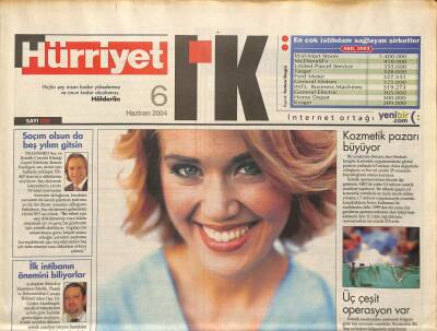 Hürriyet Gazetesi İnsan Kaynakları Eki 6 Haziran 2004 - Estetik Yönetim, Erkekler Göbek Yağlarını Aldırıyor GZ97348 - 1