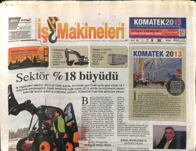 Hürriyet Gazetesi İş Makineleri Eki 24 Mayıs 2013 - Sektör %18 Büyüdü GZ107556 - 1