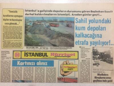 Hürriyet Gazetesi İstanbul 1 Temmuz 1978 - Sahil Yolunda ki Kum Depoları GZ50595 - 1