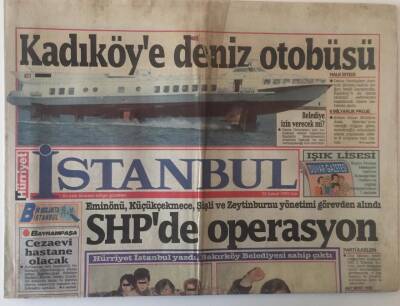 Hürriyet Gazetesi İstanbul Bölge Eki 25 Şubat 1992 - SHPde Operasyon Eminönü , Şişli Zeytinburnu, Küçükçekmece Yönetimi Görevden Alındı GZ20524 - 1