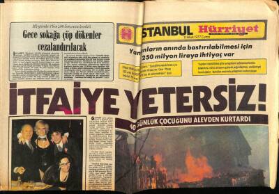 Hürriyet Gazetesi İstanbul Eki 11 Mart 1977 - İtfaiye Yetersiz GZ75548 - 1