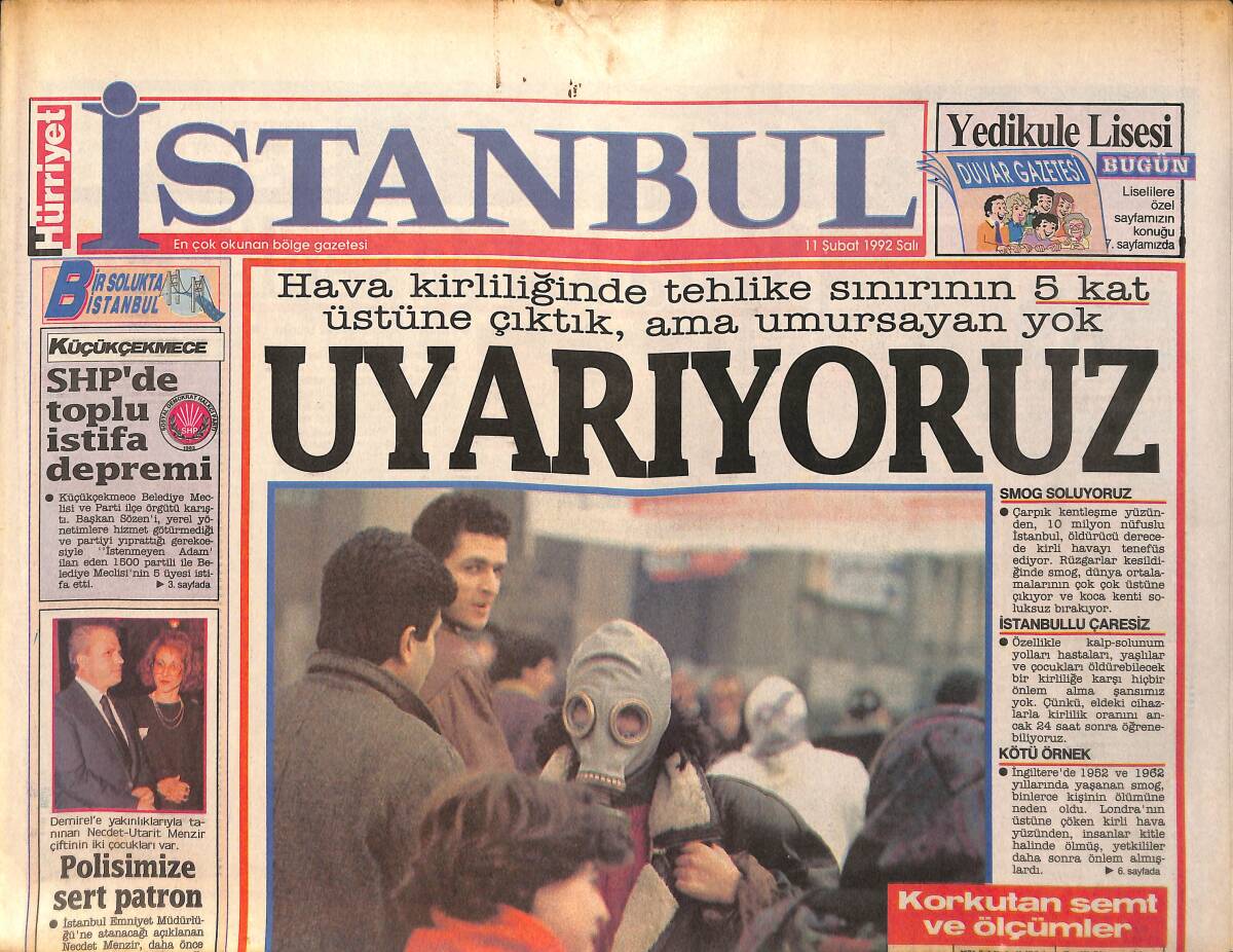 Hürriyet Gazetesi İstanbul Eki 11 Şubat 1992 - SHP'de Toplu İstifa Depremi GZ159287 - 1