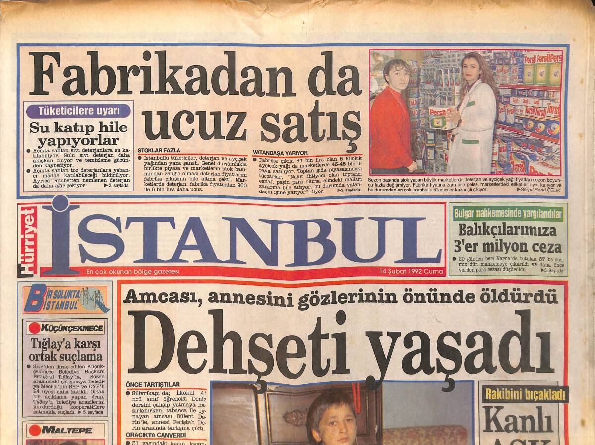 Hürriyet Gazetesi İstanbul Eki 14 Şubat 1992 - Hanımlar Orhan Gencebay'ı Pek Sevdi GZ159290 - 1
