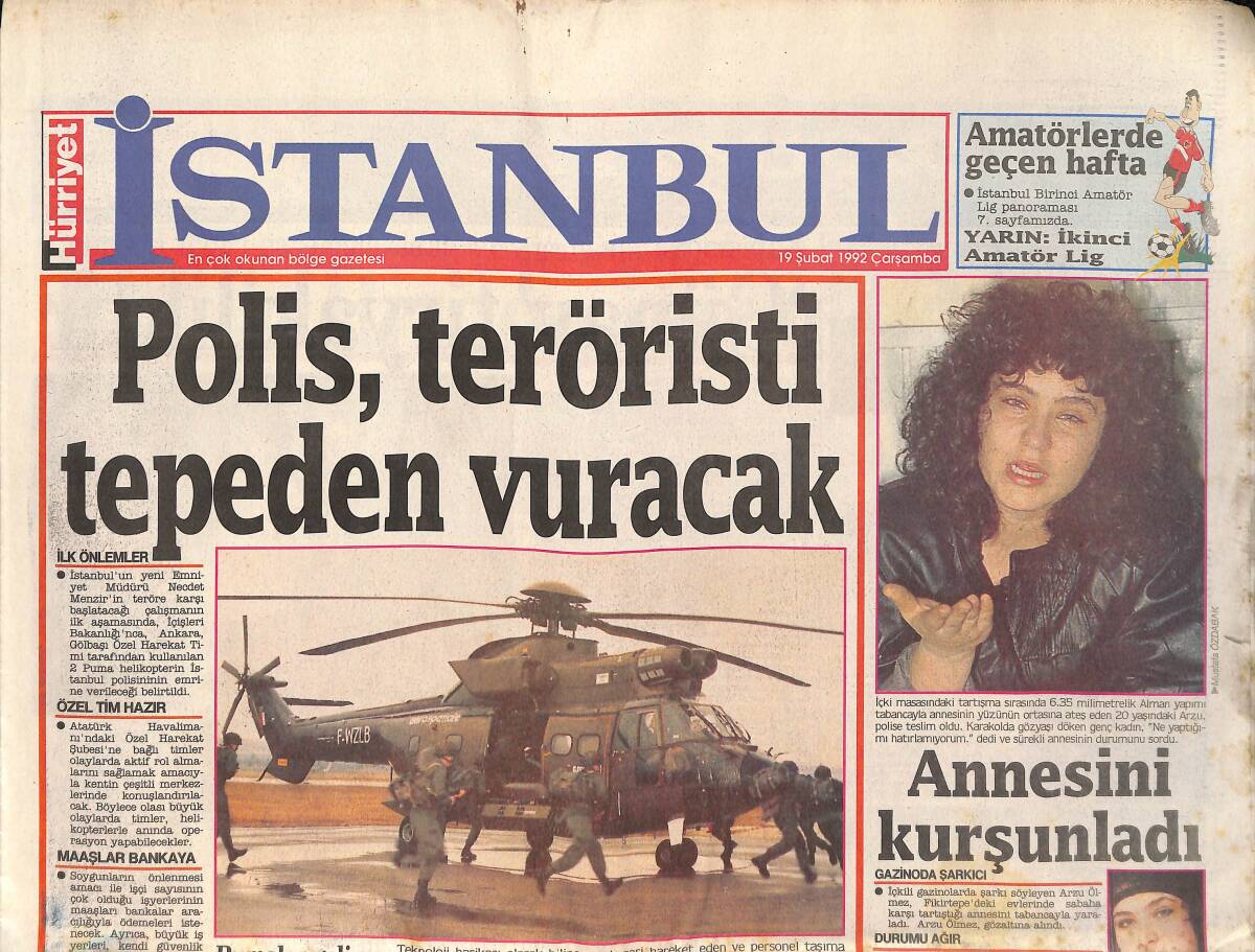 Hürriyet Gazetesi İstanbul Eki 19 Şubat 1992 - Beykozlu Başkan'a Gensoru - Sabancı Üniversite Kuruyor GZ159295 - 1