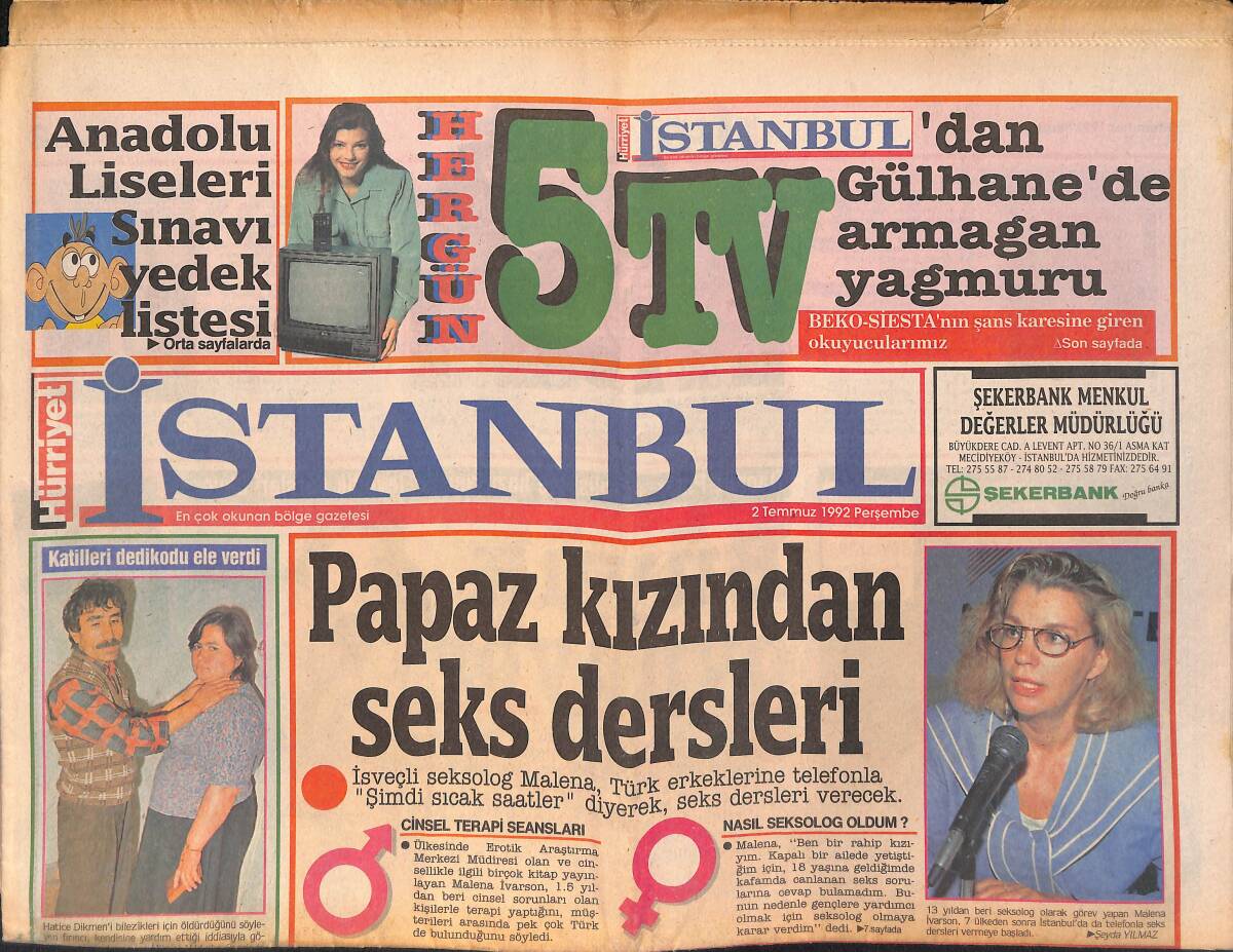 Hürriyet Gazetesi İstanbul Eki 2 Temmuz 1992 - Kleopatra'nın Torunları Geliyor - KOKO'nun Maceraları GZ159301 - 1