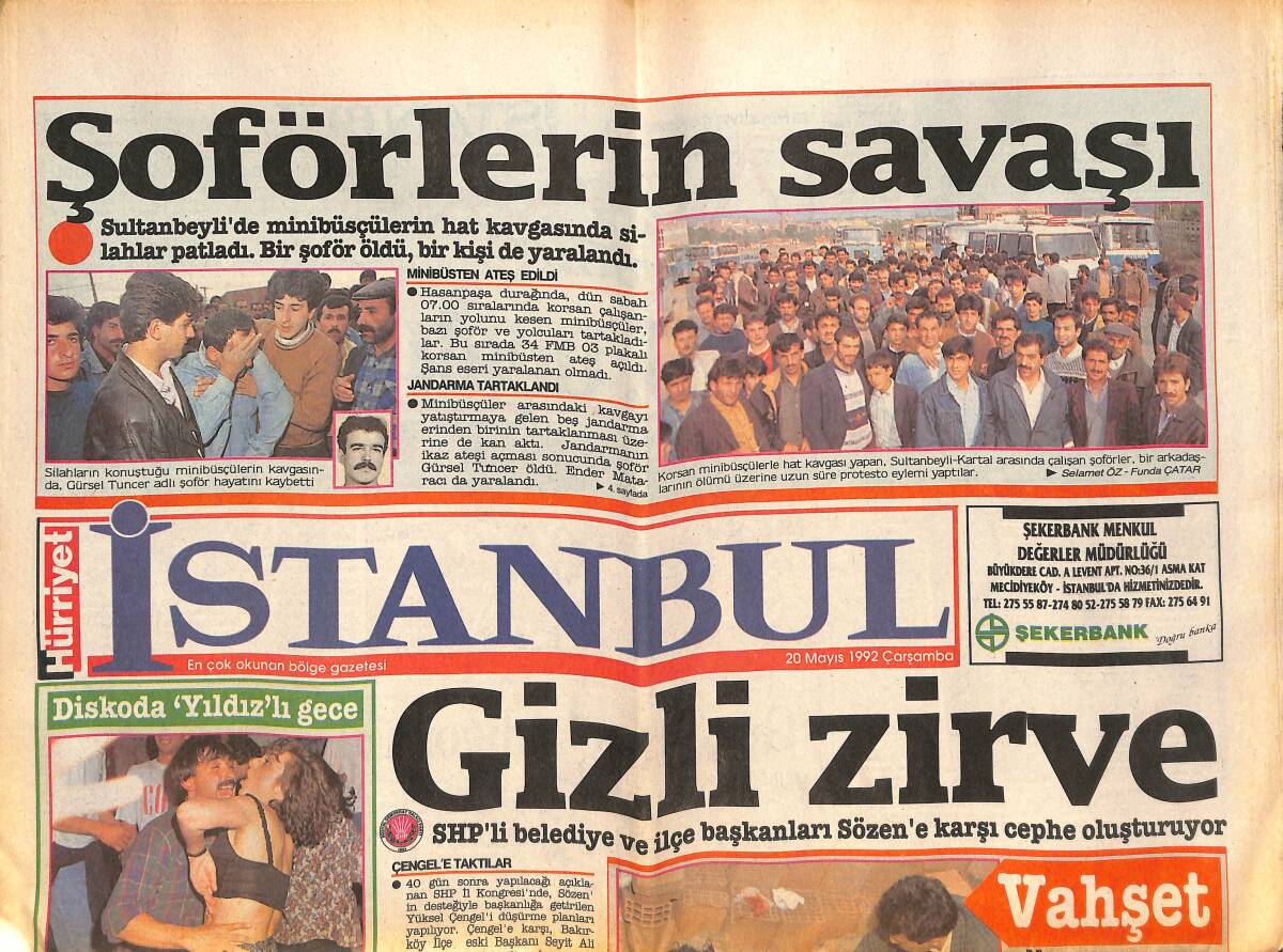 Hürriyet Gazetesi İstanbul Eki 20 Mayıs 1992 - Altı Boks Hakemimize EABA Kokartı Takıldı - Şoförlerin Savaşı GZ144184 - 1