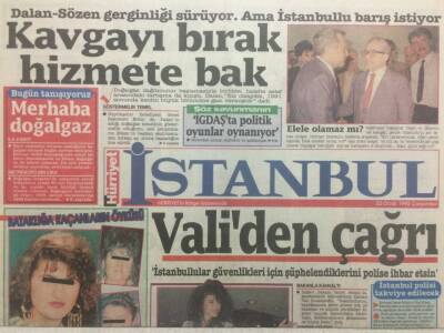 Hürriyet Gazetesi İstanbul Eki 22 Ocak 1992 - Validen Çağrı GZ34771 - 1