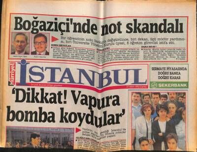 Hürriyet Gazetesi İstanbul Eki 27 Mart 1992 - Boğaziçinde Not Skandalı GZ76896 - 1
