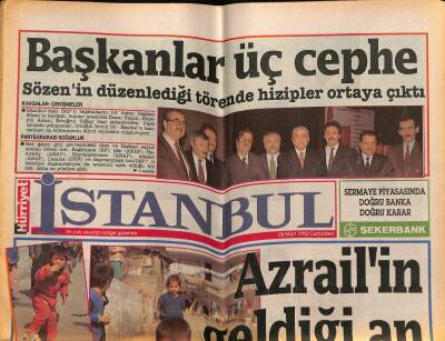 Hürriyet Gazetesi İstanbul Eki 28 Mart 1992 - Sözenin Düzenlediği Törende Hizipler Ortaya Çıktı GZ76897 - 1