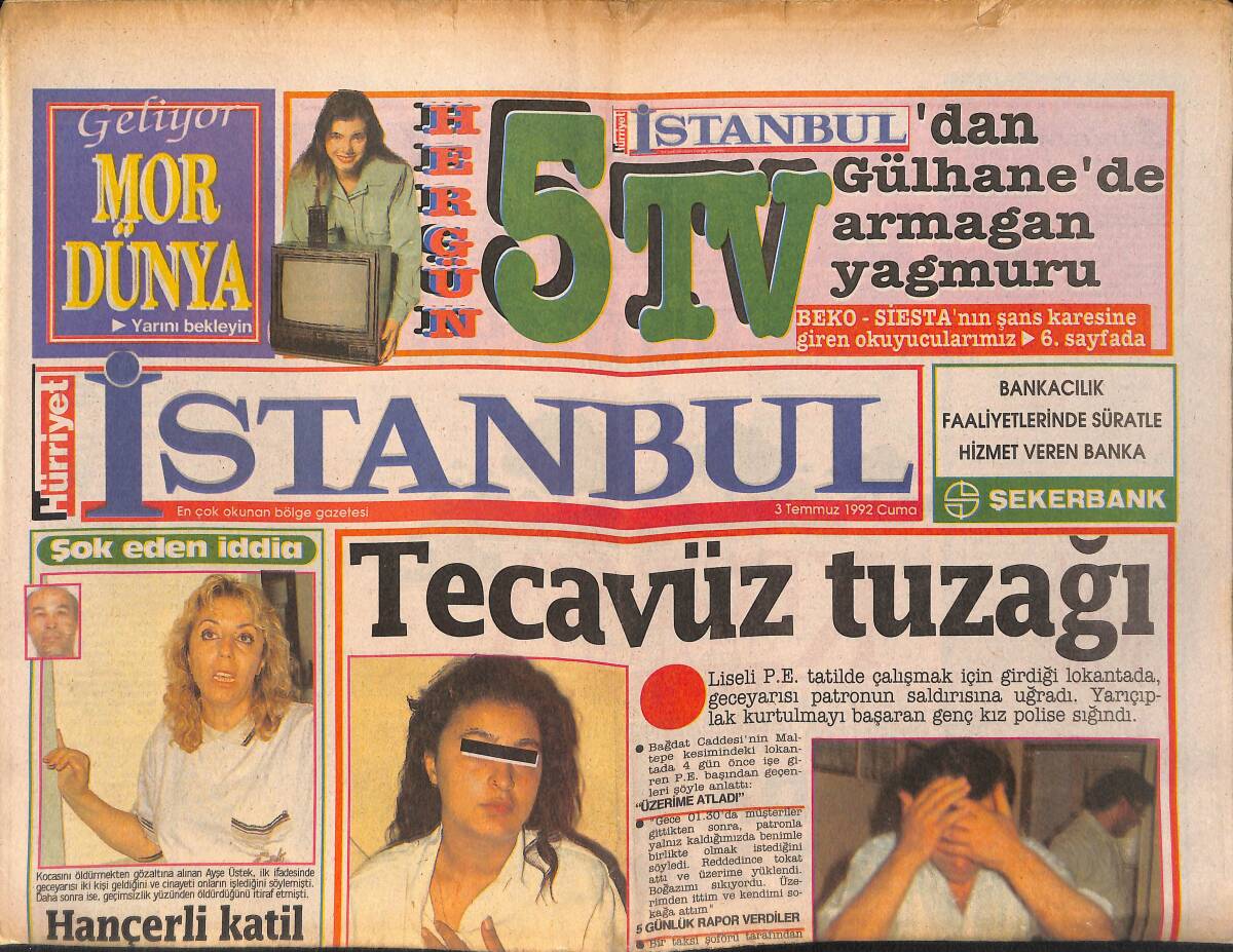 Hürriyet Gazetesi İstanbul Eki 3 Temmuz 1992 - Köprüler Geçit Vermiyor GZ159302 - 1