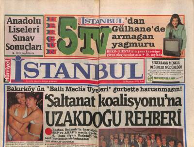 Hürriyet Gazetesi İstanbul Eki 30 Haziran 1992 - Saltanat Koalisyonuna Uzakdoğu Rehberi GZ94214 - 1