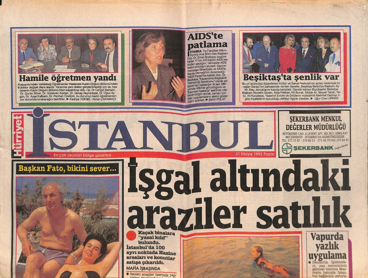 Hürriyet Gazetesi İstanbul Eki 31 Mayıs 1992 - Fatma Girik 50'sinde Ama Genç Kız Gibi GZ145572 - 1