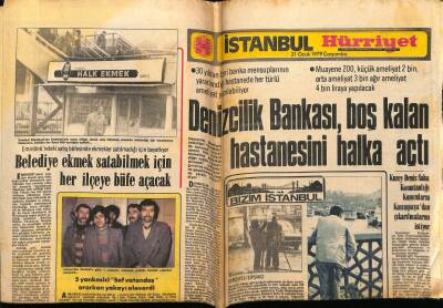 Hürriyet Gazetesi İstanbul Eki 31 Ocak 1979 - Belediye Ekmek Satabilmek İçin Her İlçeye Büfe Açacak GZ75556 - 1