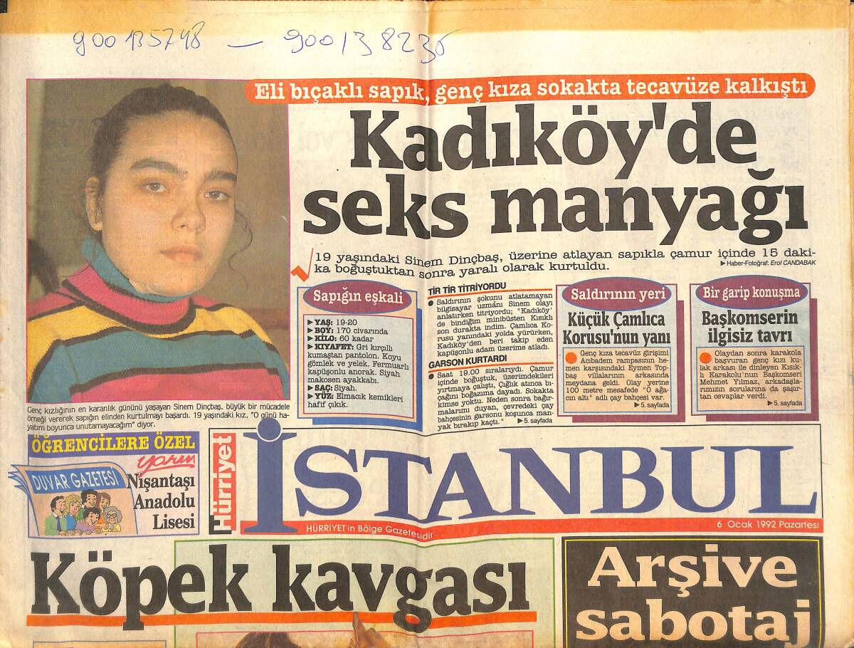 Hürriyet Gazetesi İstanbul Eki 6 Ocak 1992 - Fatih Zirveyi Fethetti - Anarşiye Sabotaj GZ144189 - 1