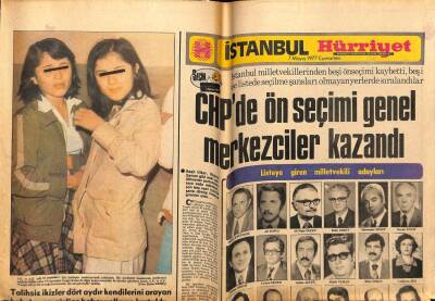 Hürriyet Gazetesi İstanbul Eki 7 Mayıs 1977 - CHPde Ön Seçimi Genel Merkezciler Kazandı GZ75555 - 1