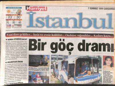 Hürriyet Gazetesi İstanbul Eki 7 Temmuz 1999 - Nefise Karatay Mehmet Ali Erbil Beni Seviyor GZ109470 - 1