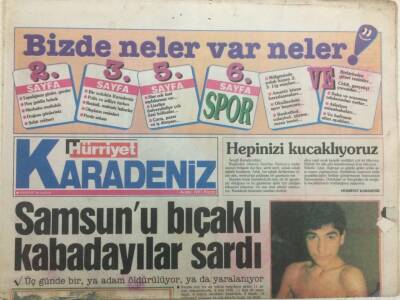 Hürriyet Gazetesi Karadeniz Eki 1 Aralık 1991 - Samsunu Bıçaklı Kabadayılar Sardı GZ34395 - 1