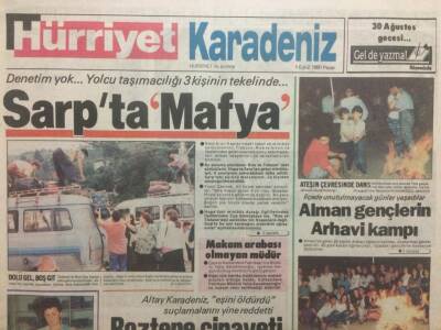 Hürriyet Gazetesi Karadeniz Eki 1 Eylül 1991 - Sarpta Mafya GZ34796 - 1