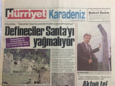 Hürriyet Gazetesi Karadeniz Eki 1 Temmuz 1991 - Defineciler Santayı Yağmalıyor GZ21440 - 1