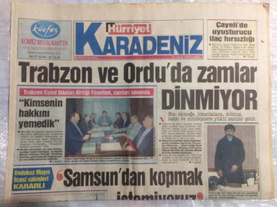 Hürriyet Gazetesi Karadeniz Eki 10 Ocak 1992 - Trabzon Ve Orduda Zamlar Dinmiyor GZ21715 - 1