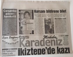 Hürriyet Gazetesi Karadeniz Eki - 11 Mayıs 2004 - Samsun İkiztepede 7 Bin Yılın Tarihi Bulundu - GZ43501 - 2
