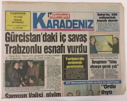 Hürriyet Gazetesi Karadeniz Eki 12 Ocak 1992 - Gürcistan da ki İç Savaş Trabzonlu Esnafı Vurdu, Sarpta 500 Milyonluk Kaçak Demir GZ13367 - 2