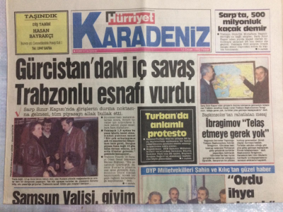 Hürriyet Gazetesi Karadeniz Eki 12 Ocak 1992 - Gürcistandaki İç Savaş Trabzonlu Esnafı Vurdu GZ21422 - 1