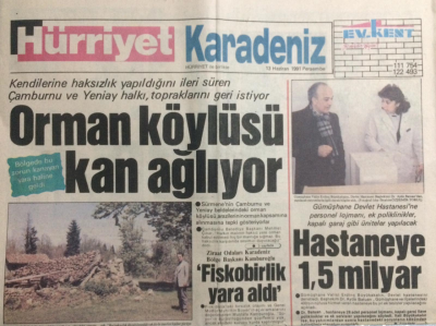 Hürriyet Gazetesi Karadeniz Eki 13 Haziran 1991 - Orman Köylüsü Kan Ağlıyor GZ21447 - 1