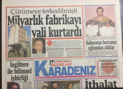 Hürriyet Gazetesi Karadeniz Eki 14 Mart 1993 - Milyarlık Fabrikayı Vali Kurtardı, İthalat Patladı GZ21970 - 1
