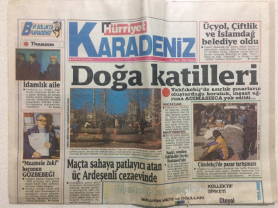 Hürriyet Gazetesi Karadeniz Eki 15 Mart 1992 - Doğa Katilleri GZ27304 - 1