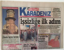 Hürriyet Gazetesi Karadeniz Eki 16 Kasım 1992 - Sinopta Cam Fabrikası İşten Atılan 630 İşçi İşsizliğe İlk Adım - GZ16930 - 2