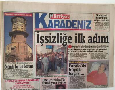 Hürriyet Gazetesi Karadeniz Eki 16 Kasım 1992 - Sinopta Cam Fabrikası İşten Atılan 630 İşçi İşsizliğe İlk Adım - GZ16930 - 2