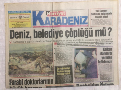 Hürriyet Gazetesi Karadeniz Eki 16 Ocak 1992 - Deniz Belediye Çöplüğü Mü?, Giresun Arda Vurala Emanet - GZ21137 - 1