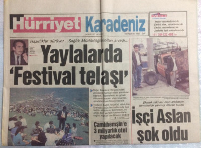 Hürriyet Gazetesi Karadeniz Eki 18 Haziran 1991 - Yaylalarda Festival Telaşı GZ21451 - 1