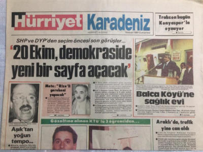 Hürriyet Gazetesi Karadeniz Eki 19 Ekim 1991 - Trabzonsporda Bugün Lyon Provası GZ21427 - 1