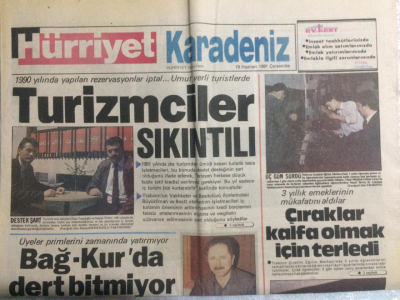 Hürriyet Gazetesi Karadeniz Eki 19 Haziran 1991 - Turizmciler Sıkıntılı GZ21450 - 1