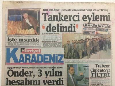Hürriyet Gazetesi Karadeniz Eki 22 Mart 1992 - Tankerci Eylemi Delindi GZ34391 - 1
