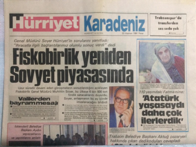 Hürriyet Gazetesi Karadeniz Eki 23 Haziran 1991 - Fiskobirlik Yeniden Sovyet Piyasasında GZ21434 - 1
