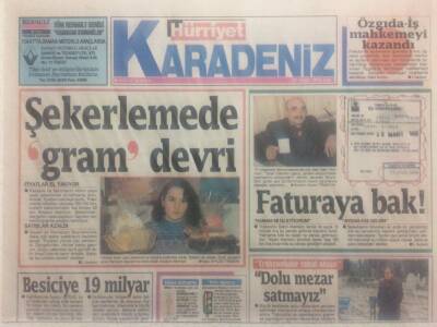 Hürriyet Gazetesi Karadeniz Eki 23 Mart 1993 - Şekerlemede Gram Devri GZ38090 - 1