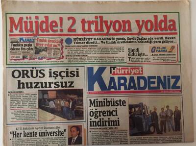 Hürriyet Gazetesi Karadeniz Eki 25 Ekim 1992 - ORÜS İşçisi Husursuz GZ25247 - 1
