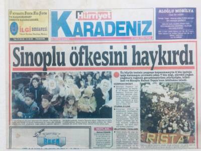 Hürriyet Gazetesi Karadeniz Eki 27 Eylül 1992 - Sinoplu Öfkesini Haykırdı GZ42278 - 1