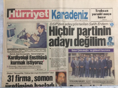Hürriyet Gazetesi Karadeniz Eki 28 Eylül 1991 - Salih ErdemHiç Bir Partinin Adayı Değilim GZ21454 - 1