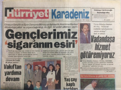 Hürriyet Gazetesi Karadeniz Eki 28 Haziran 1991 - Gençlerimiz Sigaranın Esiri,Çaykurun Gözü Yılmaz Hükümetinde GZ21432 - 1