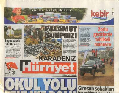 Hürriyet Gazetesi Karadeniz Eki 29 Ekim 2015 - Ayvacıkta Nefes Kesen Mücadele GZ117001 - 1