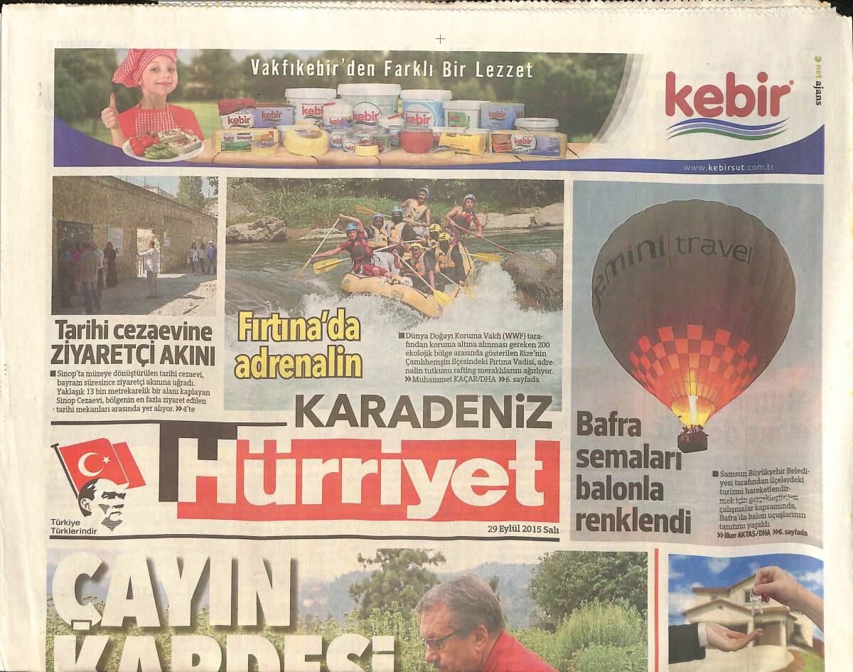 Hürriyet Gazetesi Karadeniz Eki 29 Eylül 2015 - Keşap Durağı Düzenleniyor Meydanlar Buluşuyor - Tarihi Cezaevine Ziyaretçi Akını GZ154701 - 1