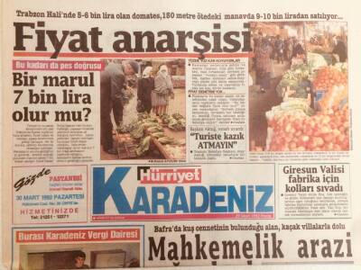 Hürriyet Gazetesi Karadeniz Eki 29 Mart 1992 - Mahkemelik Arazi Yağmalandı GZ40009 - 1