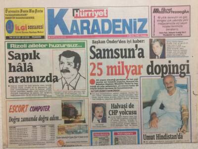Hürriyet Gazetesi Karadeniz Eki 4 Ekim 1992 - Samsuna 25 Milyar Dopingi GZ34795 - 1