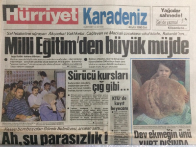 Hürriyet Gazetesi Karadeniz Eki 4 Eylül 1990 - Milli Eğitimden Büyük Müjde GZ21437 - 1