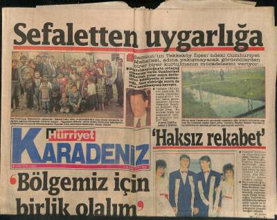 Hürriyet Gazetesi Karadeniz Eki 4 Şubat 1992 - Trabzonsporda Zoraki Tur Sevinci - Giresunda İndirimli Satışlar Başladı GZ123011 - 1