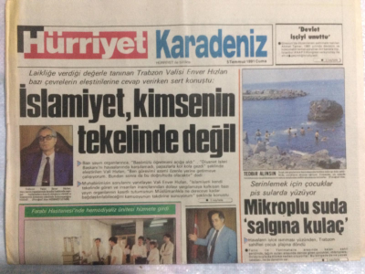 Hürriyet Gazetesi Karadeniz Eki 5 Temmuz 1991 - İslamiyet Kimsenin Tekelinde Değil,Giresunda Zam Sağanağı GZ21433 - 1